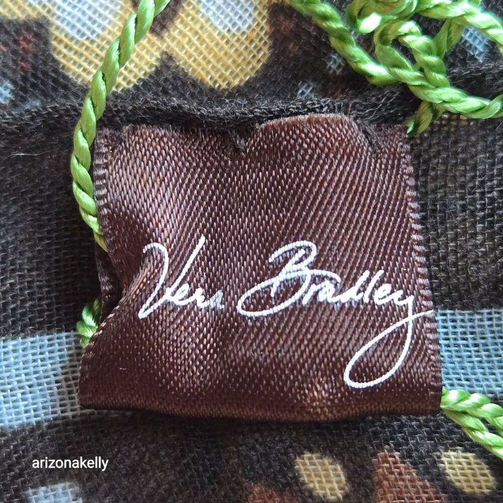 NWT Vera Bradley Medallian Flowers Brown Earth Tones Scarf - Picture 10 of 10